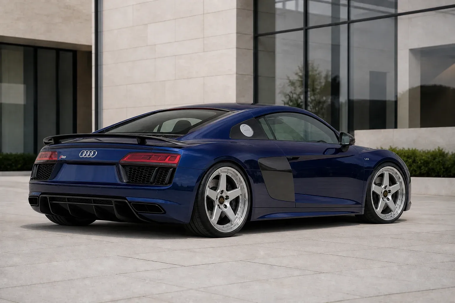 2024 Audi R8 with EW-O-BL-001 wheel, rear right 45 view