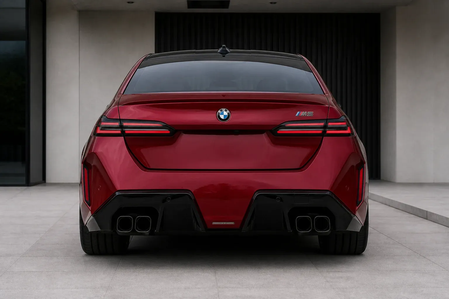 2025 BMW M5 with EW-O-BL-001 wheel, rear 0 view