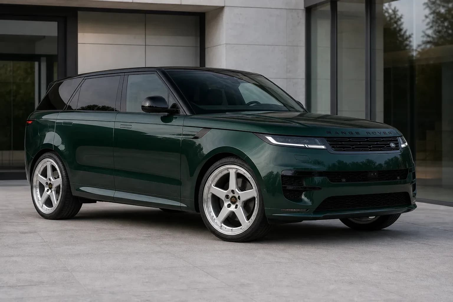2025 Land Rover Range Rover Sport with EW-O-BL-001 wheel, front right 45 view