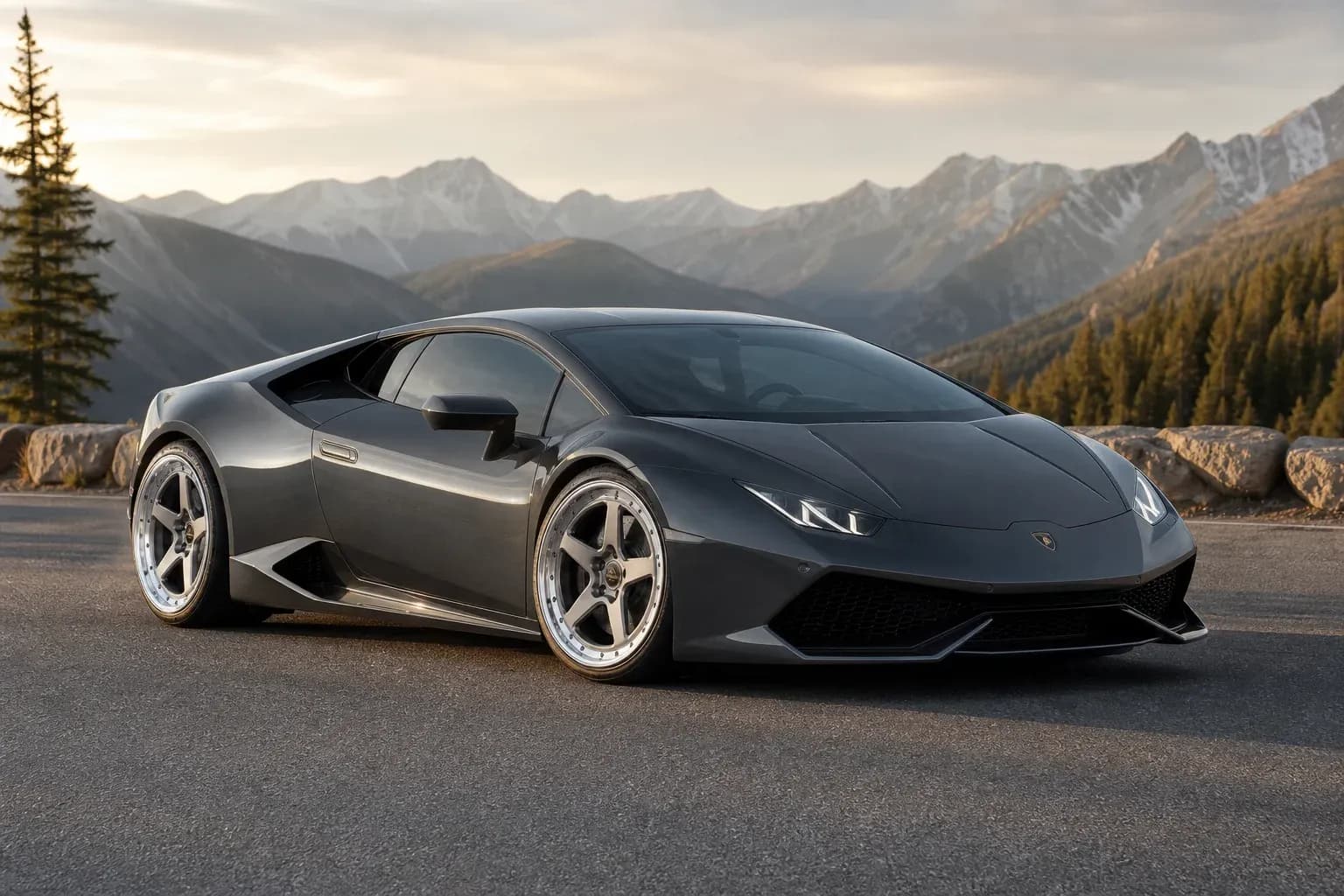 2024 Lamborghini Huracan with EW-O-BL-002 wheel, front right 45 view