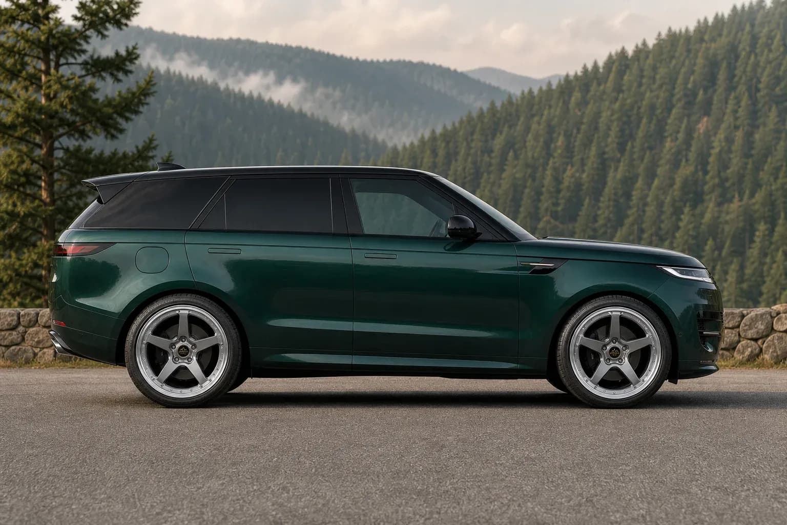 2025 Land Rover Range Rover Sport with EW-O-BL-002 wheel, side profile view