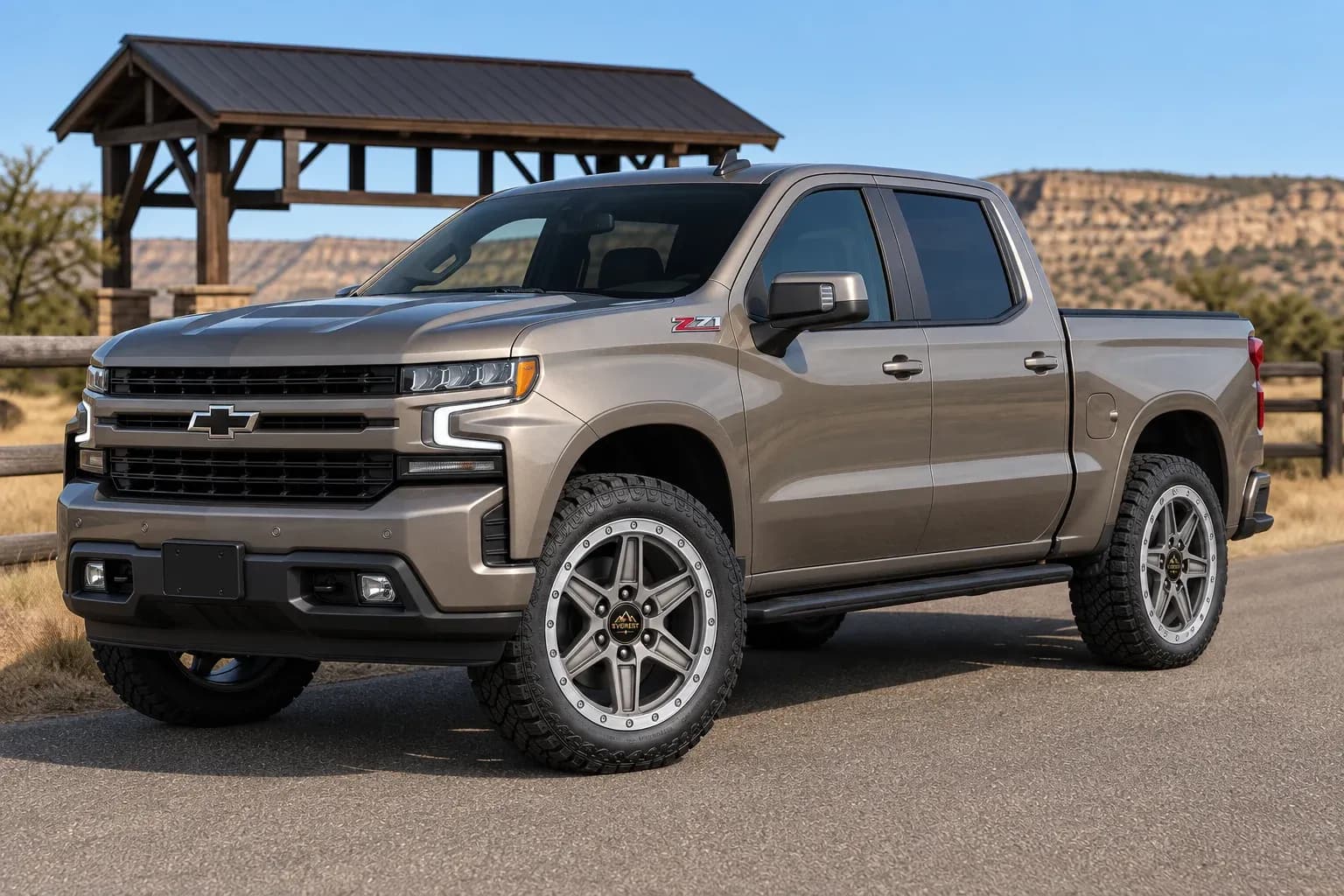 2021 Chevrolet Cheyenne with EW-O-BL-003 wheel, front right 45 view