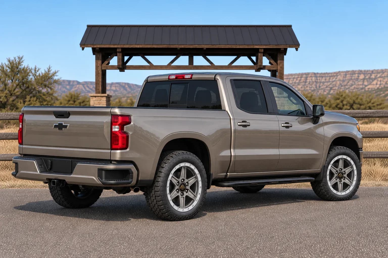 2021 Chevrolet Cheyenne with EW-O-BL-003 wheel, rear right 45 view