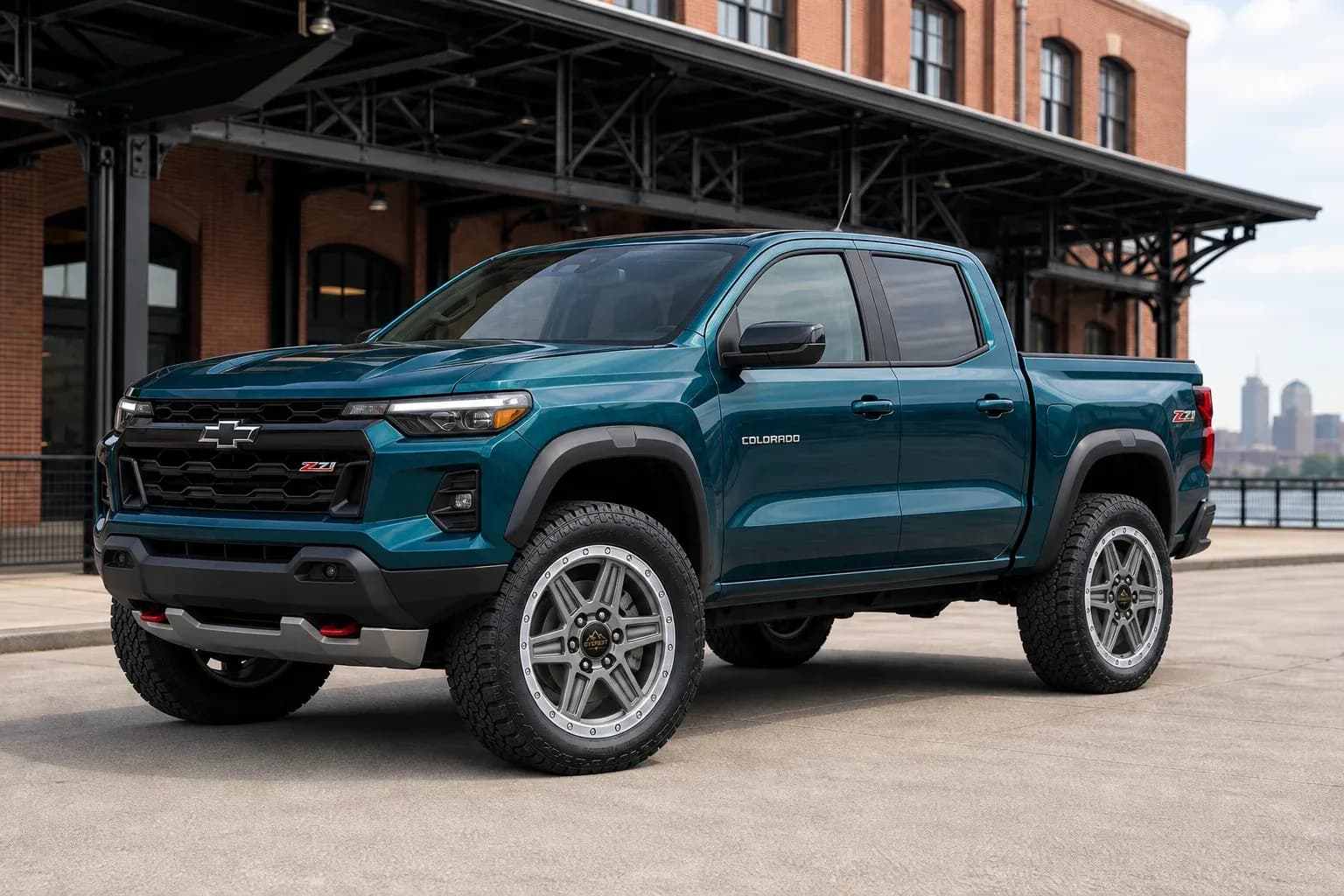 2023 Chevrolet Colorado with EW-O-BL-003 wheel, front right 45 view