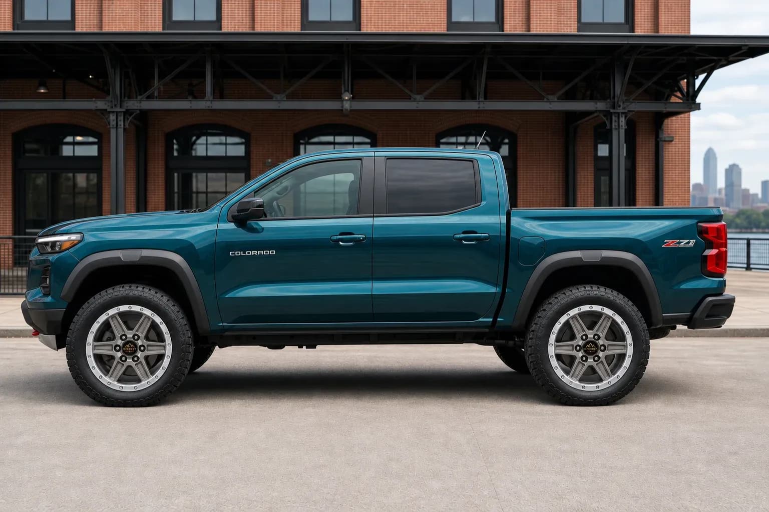 2023 Chevrolet Colorado with EW-O-BL-003 wheel, side profile view