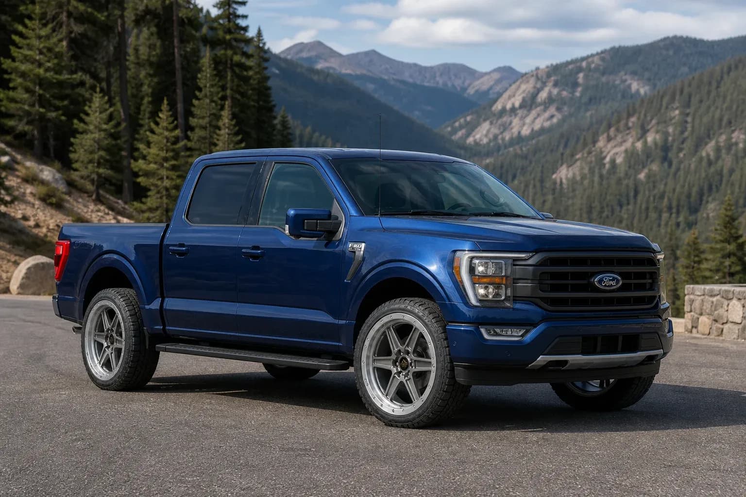 2026 Ford F-150 with EW-O-BL-003 wheel, front right 45 view