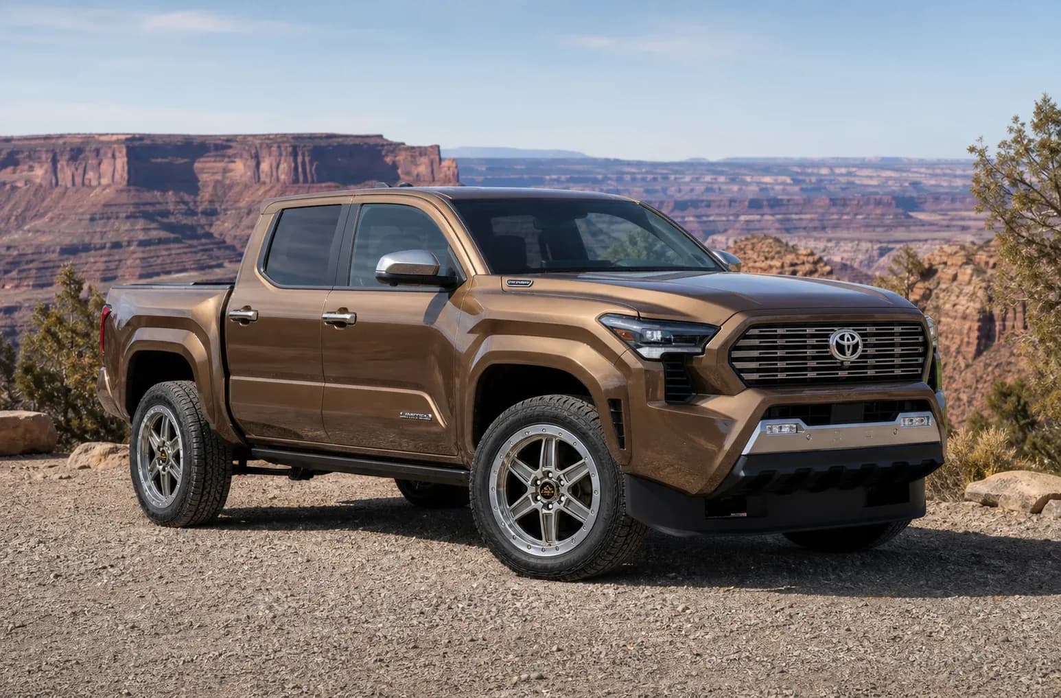 2026 Toyota Tacoma with EW-O-BL-003 wheel, front right 45 view