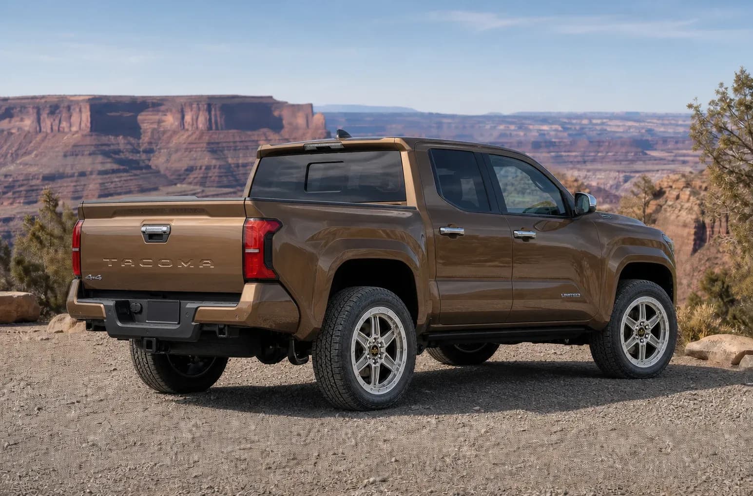 2026 Toyota Tacoma with EW-O-BL-003 wheel, rear right 45 view