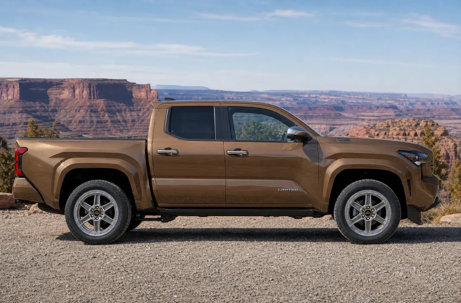 2026 Toyota Tacoma with EW-O-BL-003 wheel, side profile view