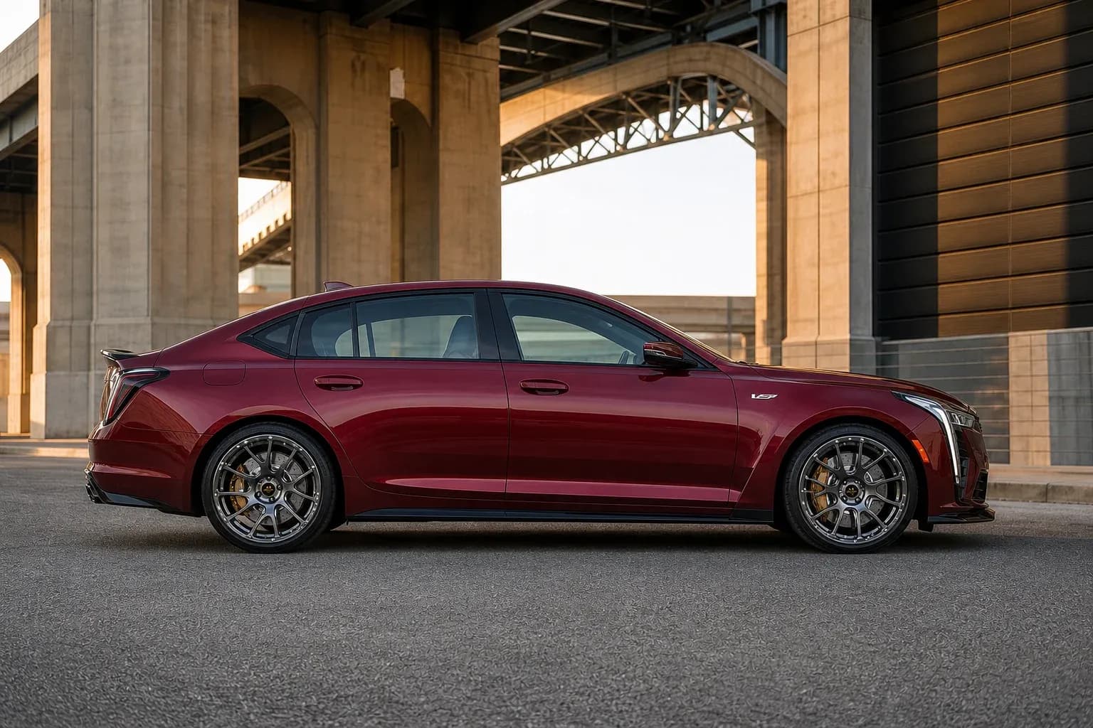 2025 Cadillac CT5-V with EW-O-BL-004 wheel, side profile view