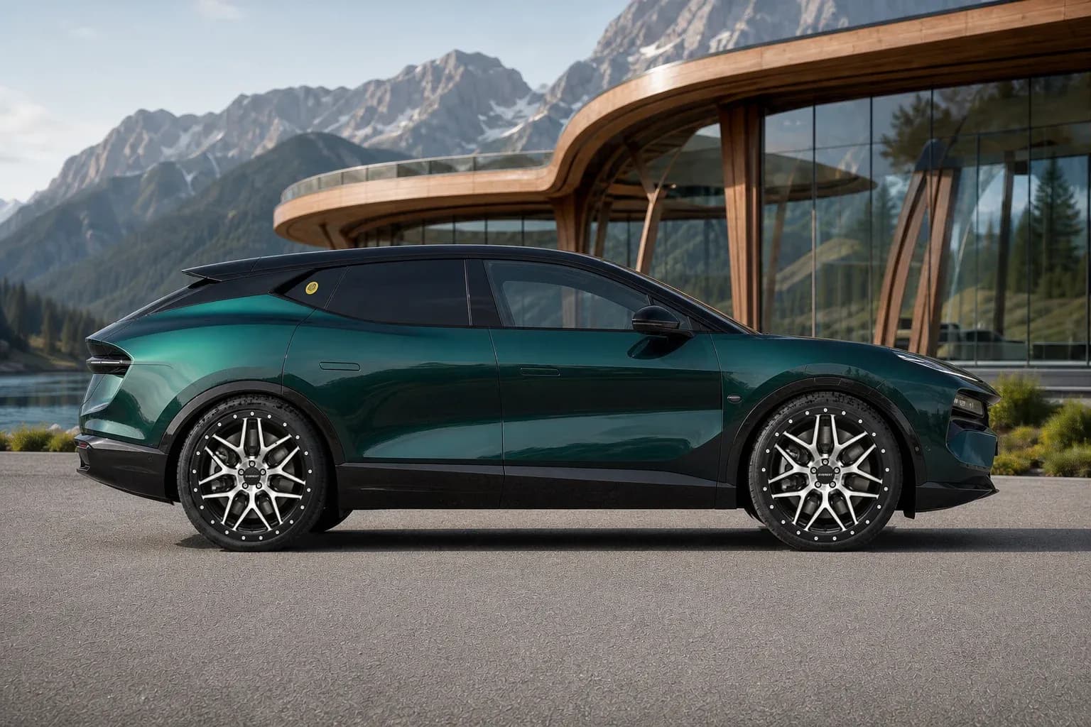 2025 Lotus Eletre with EW-O-BL-005 wheel, side profile view
