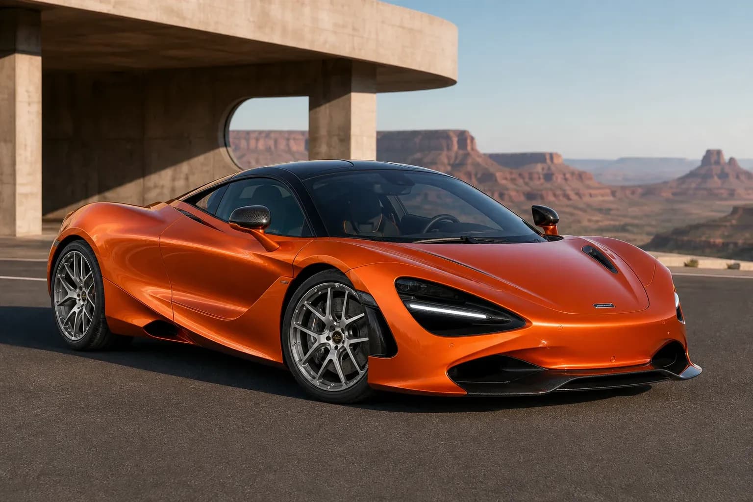 2025 McLaren 750S with EW-O-BL-005 wheel, front right 45 view
