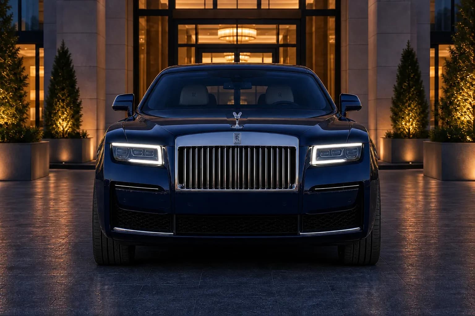 2025 Rolls-Royce Ghost with EW-O-BL-005 wheel, front 0 view