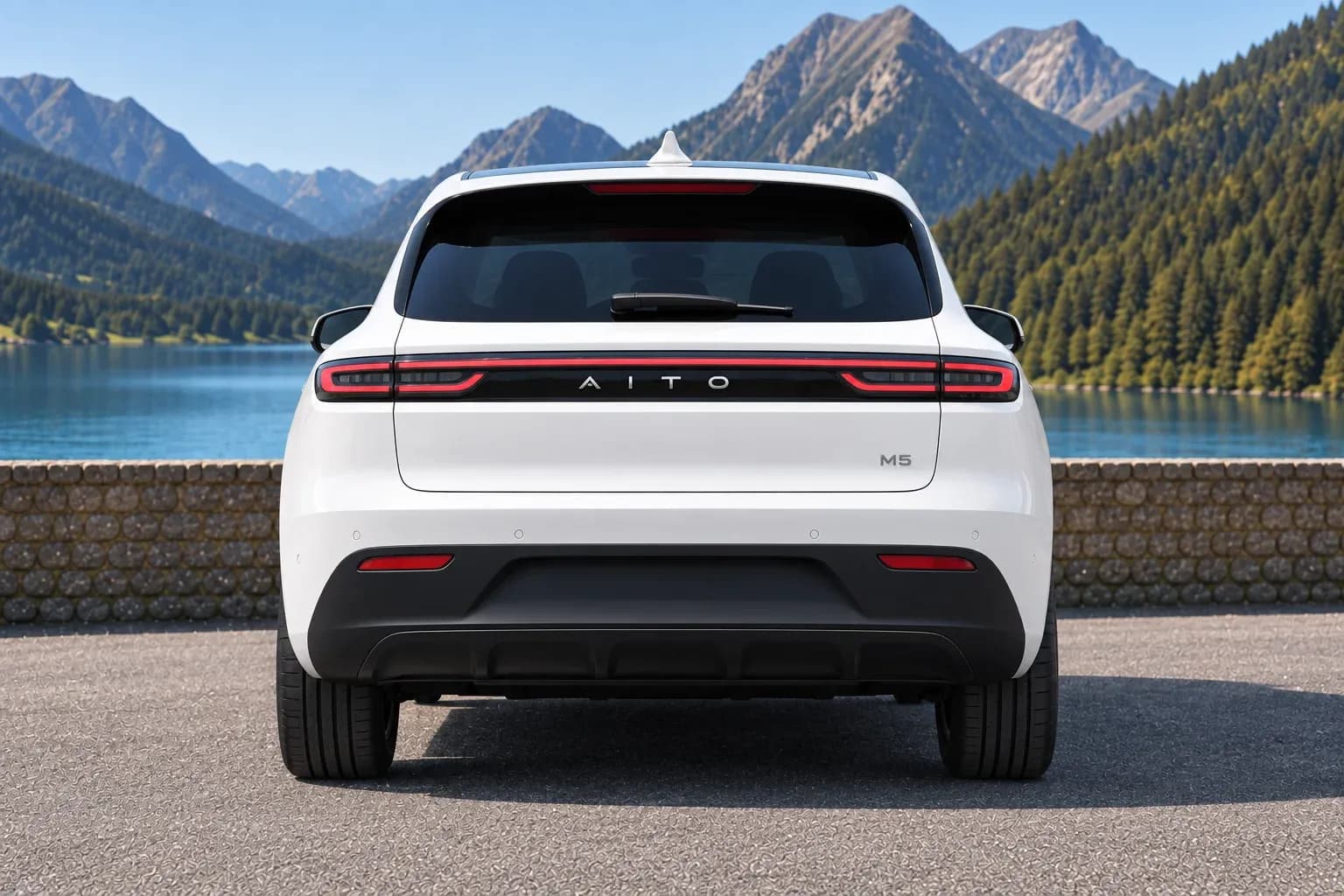 2022 Aito M5 with EW-O-BL-006 wheel, rear 0 view