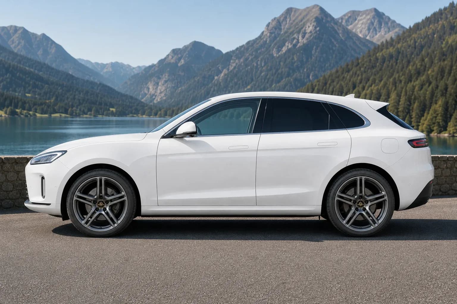 2022 Aito M5 with EW-O-BL-006 wheel, side profile view