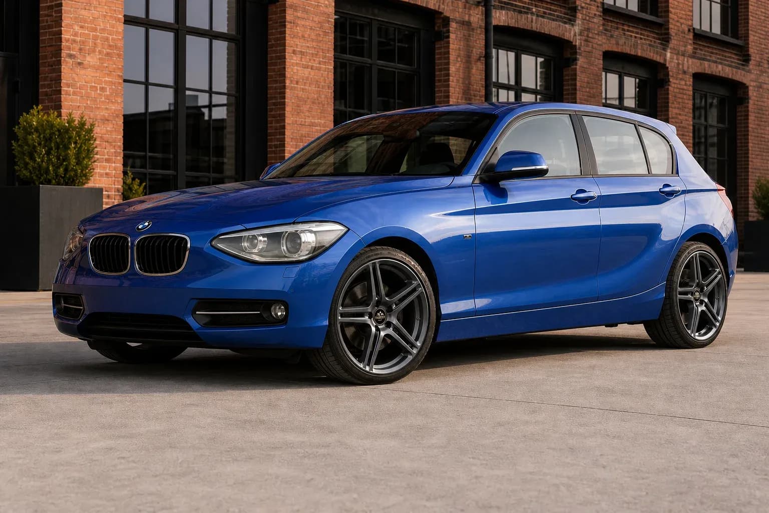 2013 BMW 1 Series with EW-O-BL-006 wheel, front right 45 view