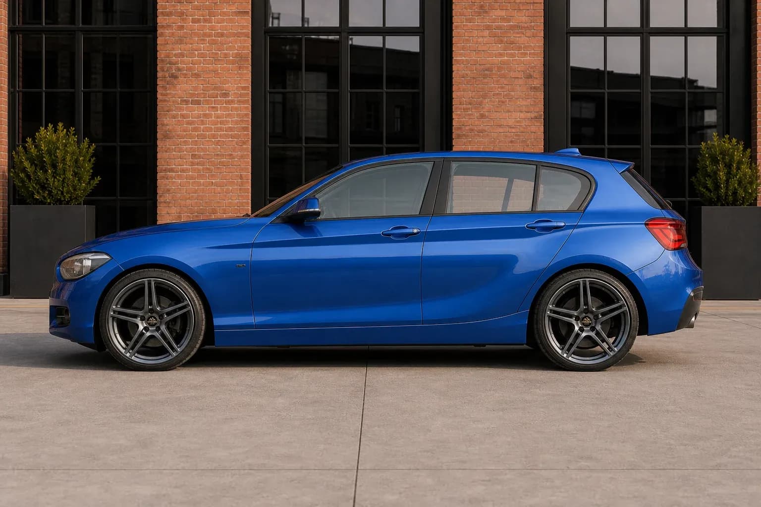 2013 BMW 1 Series with EW-O-BL-006 wheel, side profile view