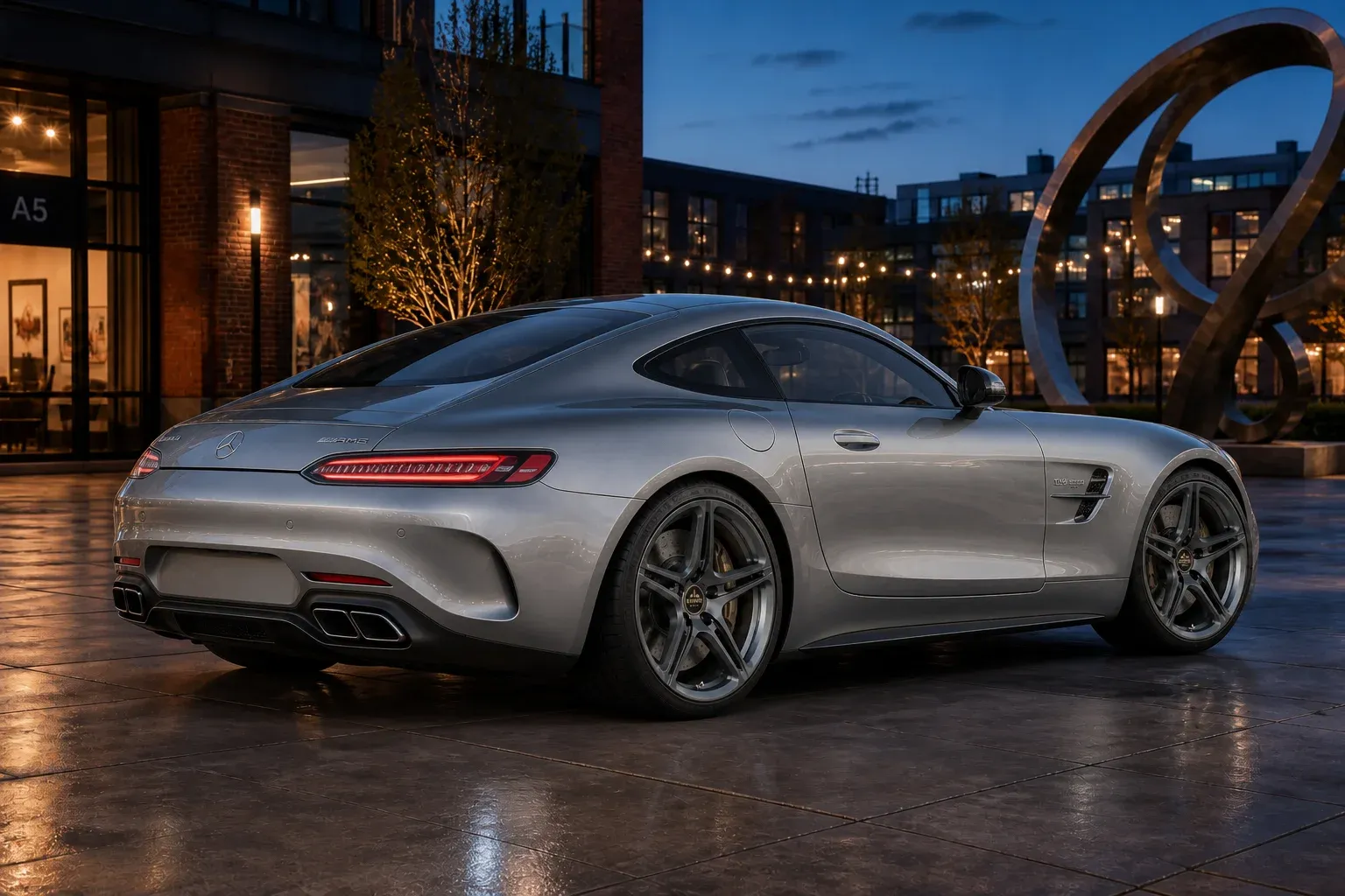 2025 Mercedes-Benz AMG GT with EW-O-BL-006 wheel, rear right 45 view