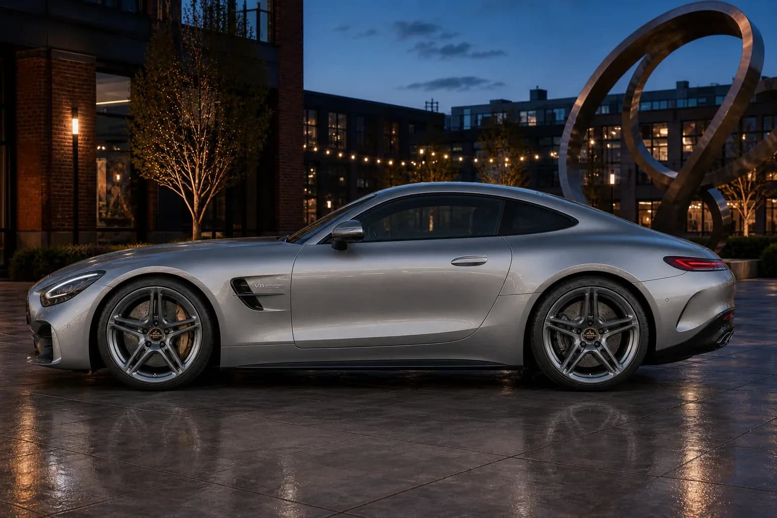 2025 Mercedes-Benz AMG GT with EW-O-BL-006 wheel, side profile view