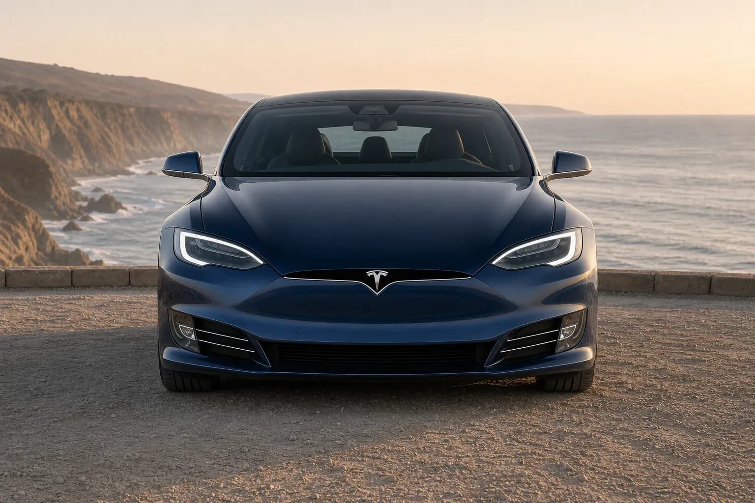 2025 Tesla Model S with EW-O-BL-006 wheel, front 0 view