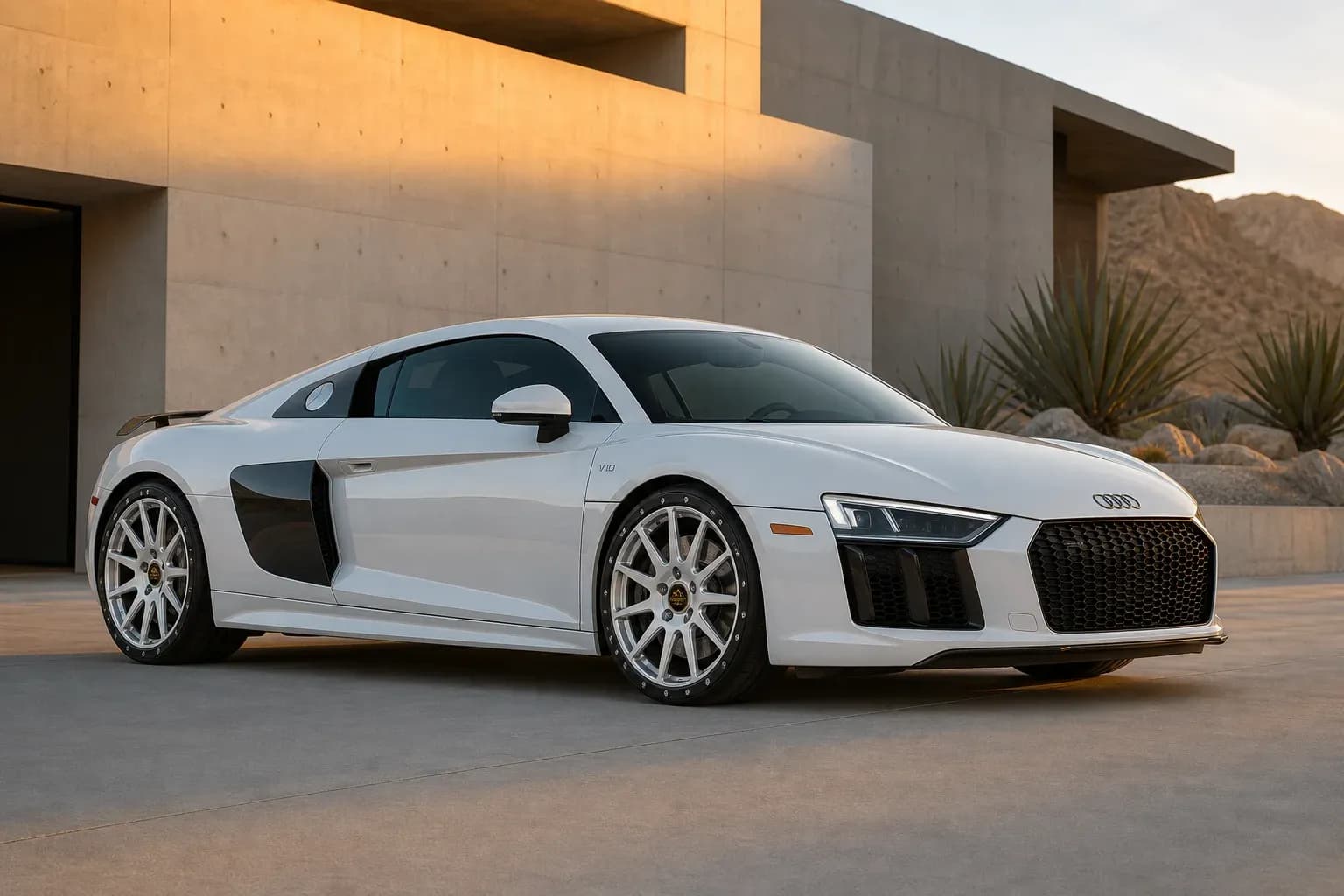 2024 Audi R8 with EW-O-BL-008 wheel, front right 45 view