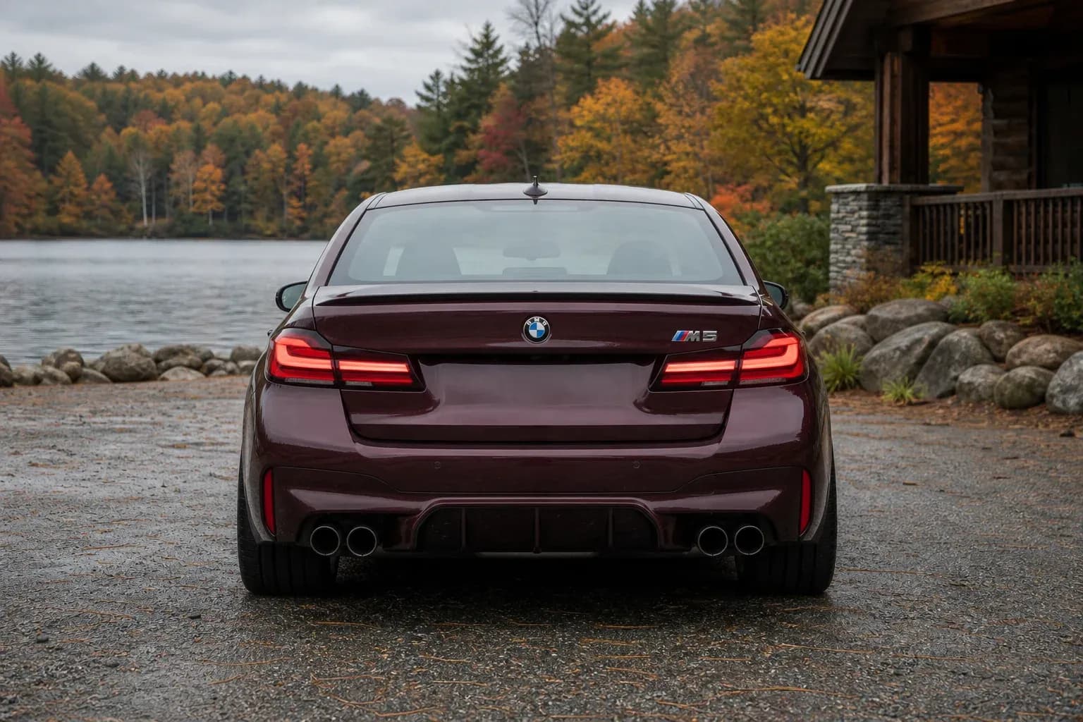 2020 BMW M5 with EW-O-BL-008 wheel, rear 0 view