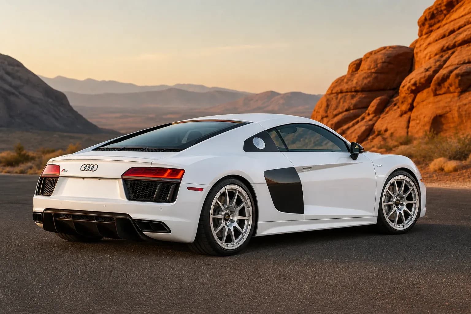 2024 Audi R8 with EW-O-BL-009 wheel, rear right 45 view