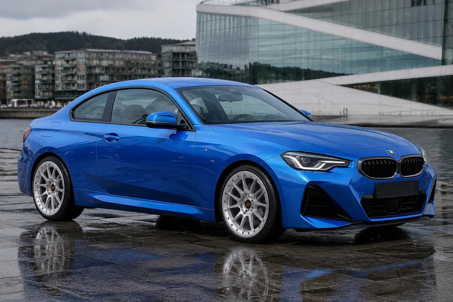 2025 BMW 2 Series with EW-O-BL-009 wheel, front right 45 view