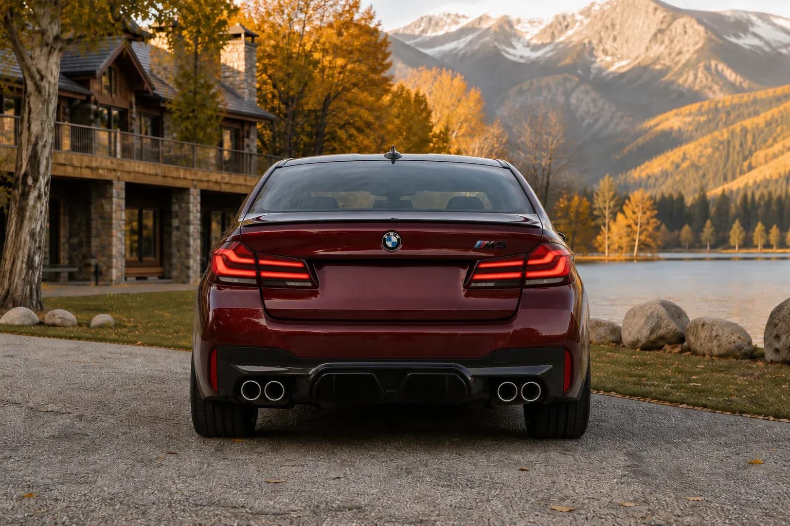 2020 BMW M5 with EW-O-BL-009 wheel, rear 0 view