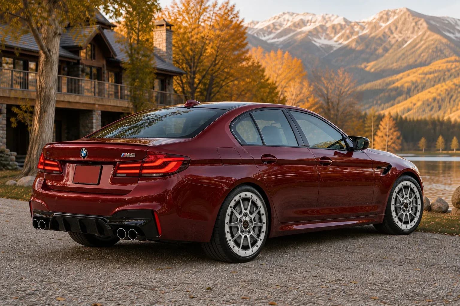 2020 BMW M5 with EW-O-BL-009 wheel, rear right 45 view