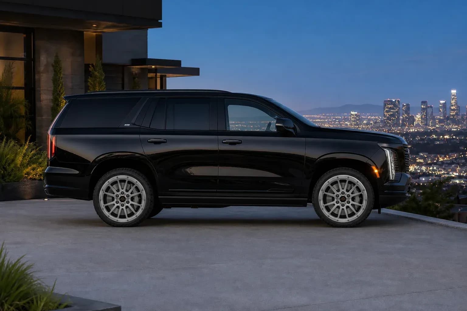 2025 Cadillac Escalade with EW-O-BL-010 wheel, side profile view