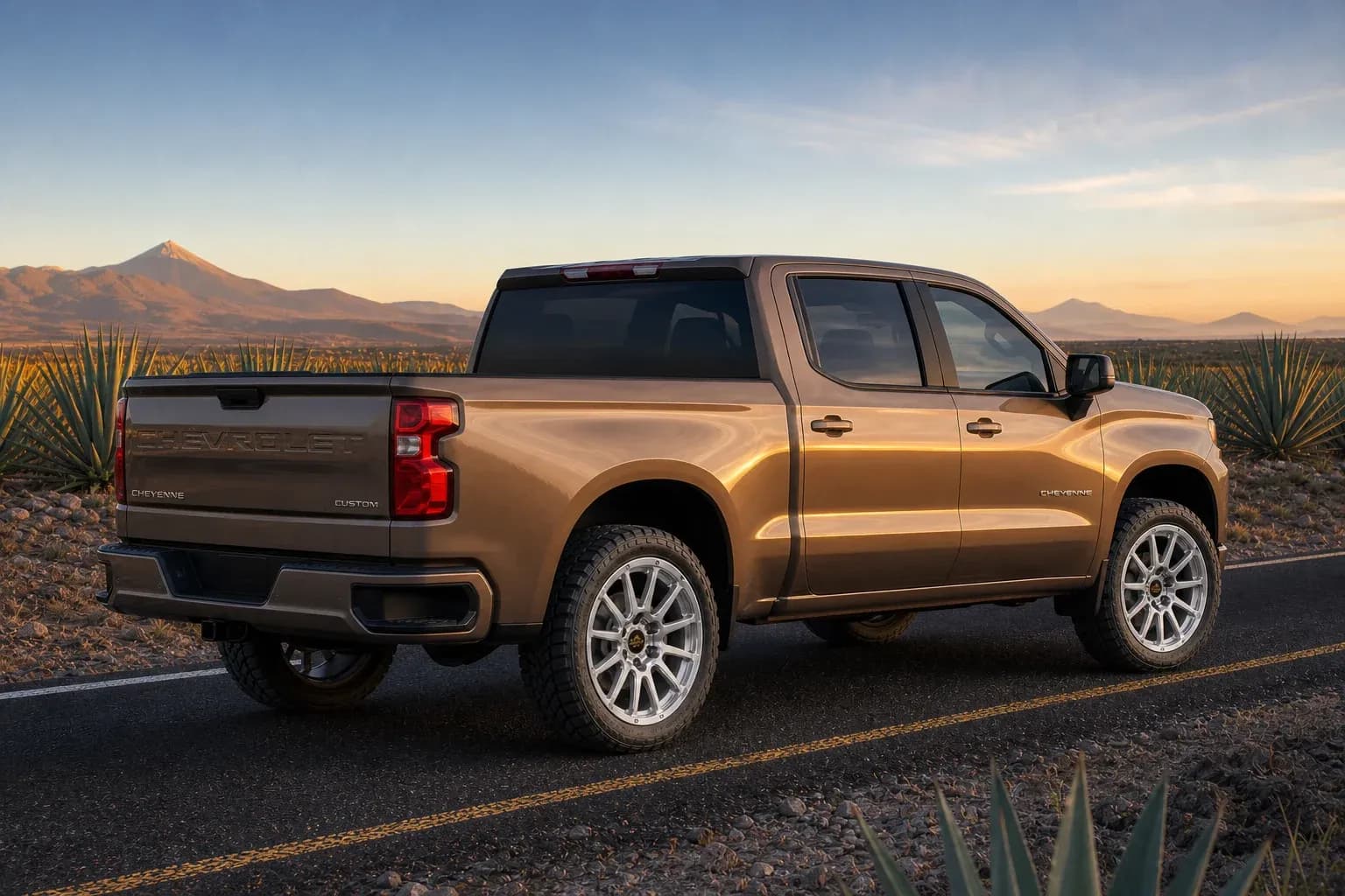 2024 Chevrolet Cheyenne with EW-O-BL-010 wheel, rear right 45 view