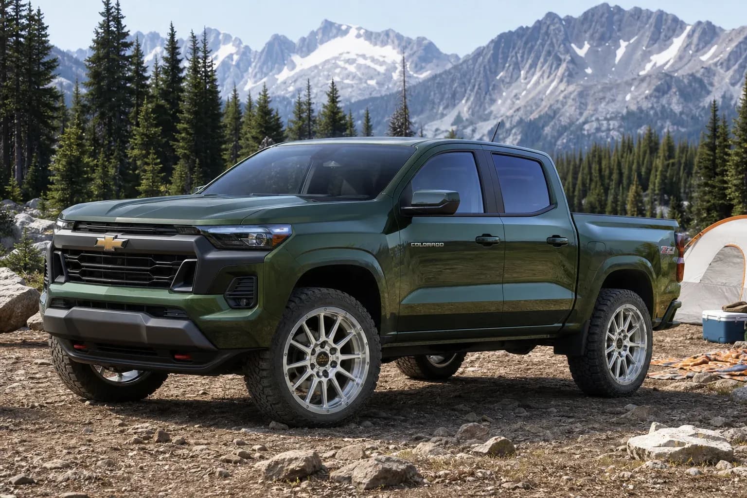 2025 Chevrolet Colorado with EW-O-BL-010 wheel, front right 45 view