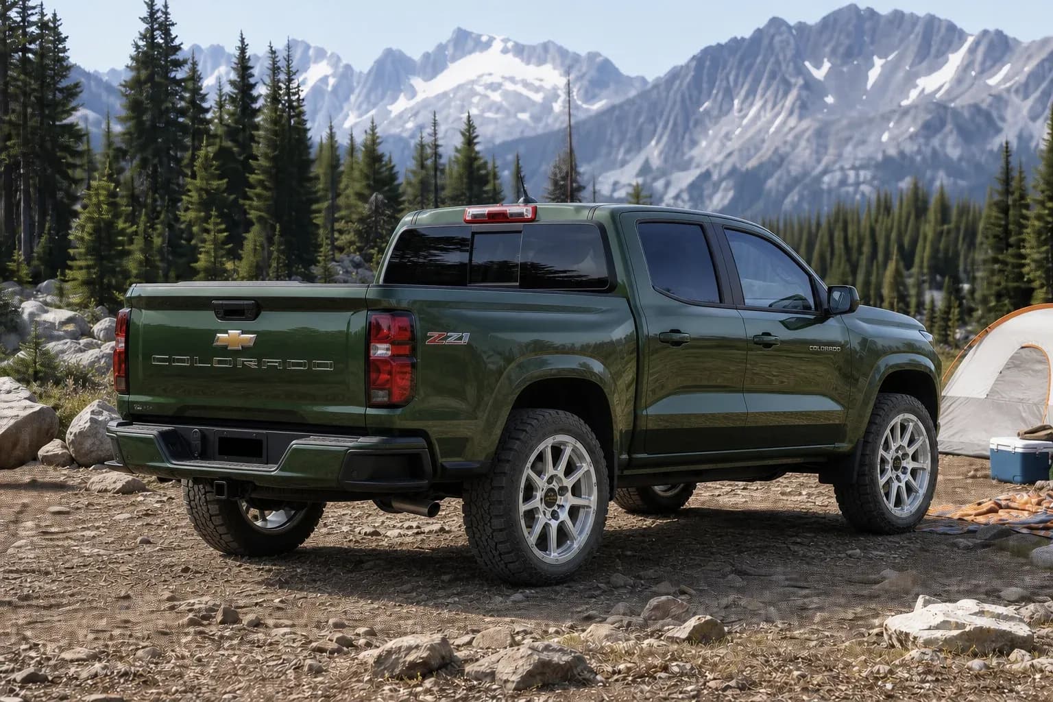 2025 Chevrolet Colorado with EW-O-BL-010 wheel, rear right 45 view