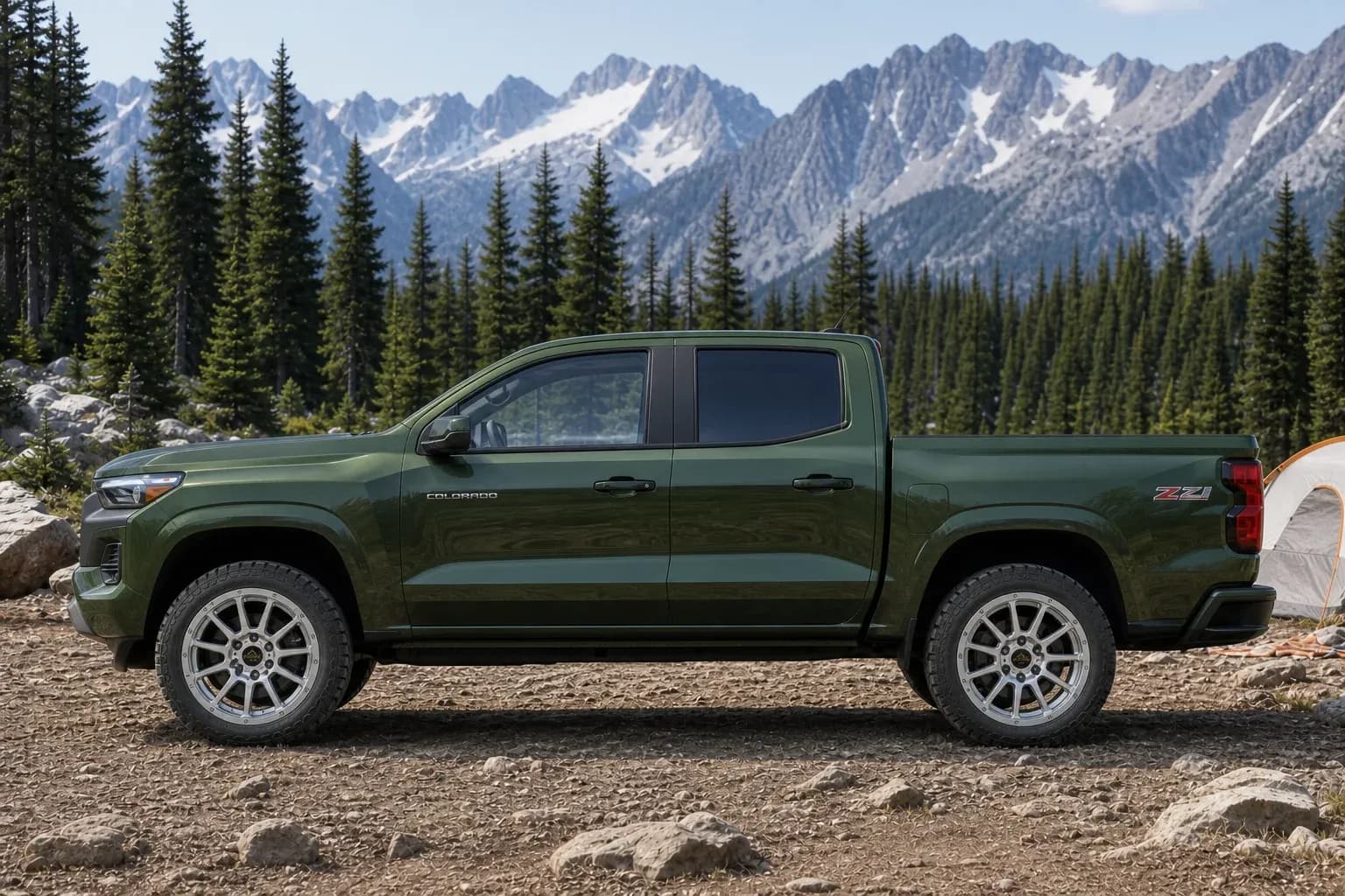 2025 Chevrolet Colorado with EW-O-BL-010 wheel, side profile view