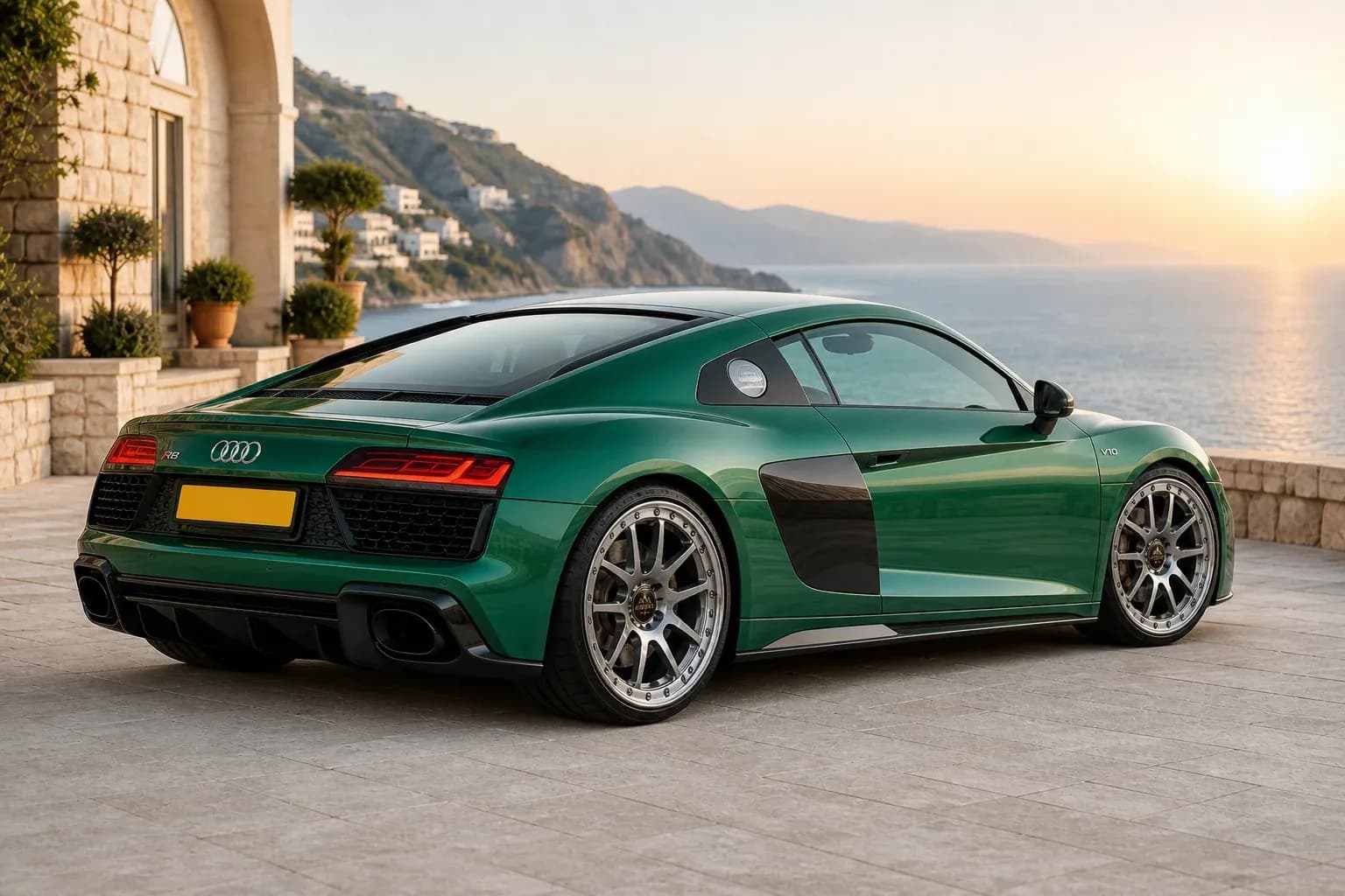 2024 Audi R8 with EW-O-BL-013 wheel, rear right 45 view