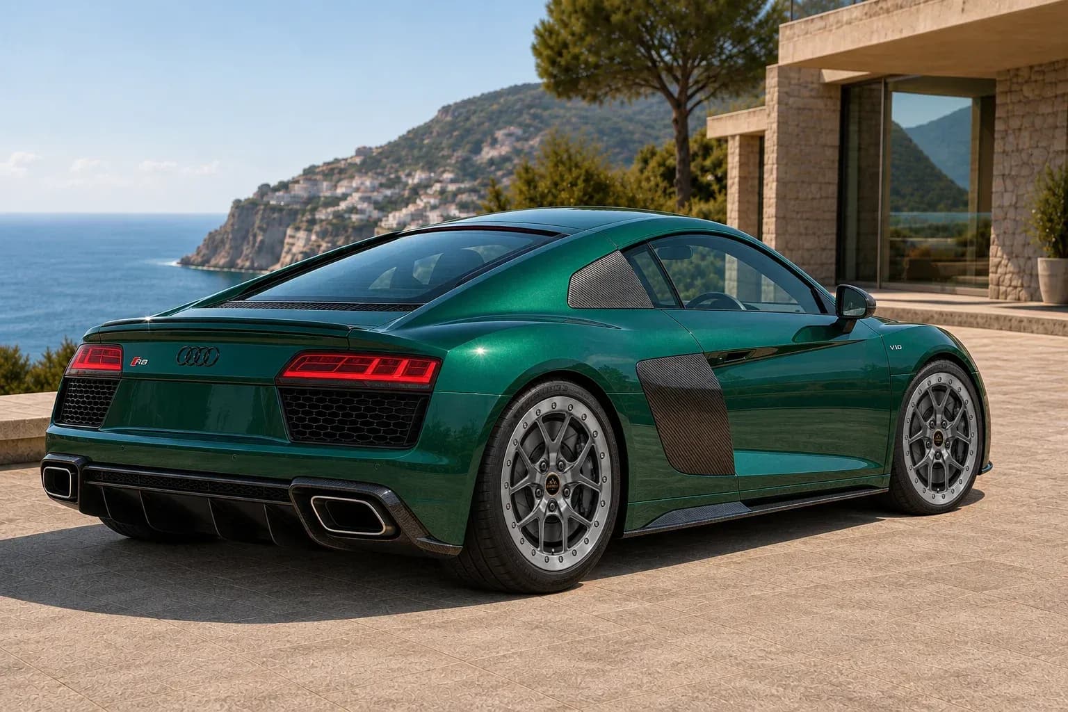 2024 Audi R8 with EW-O-BL-014 wheel, rear right 45 view