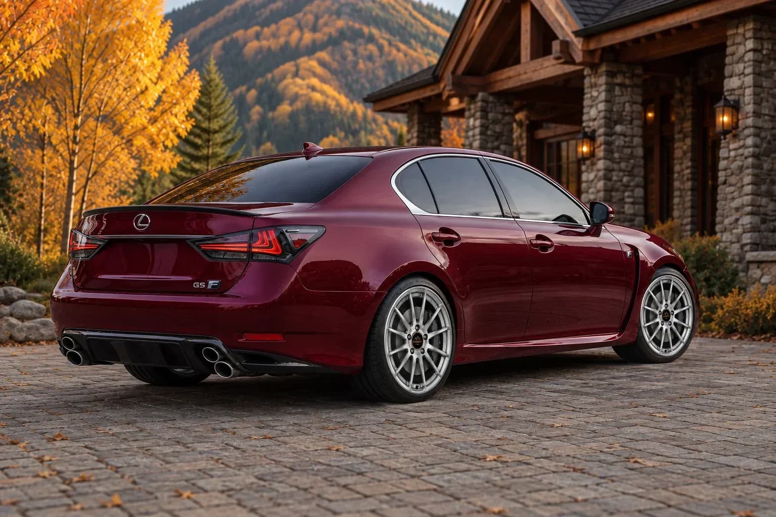 2020 Lexus GS F with EW-P-CS-001 wheel, rear right 45 view