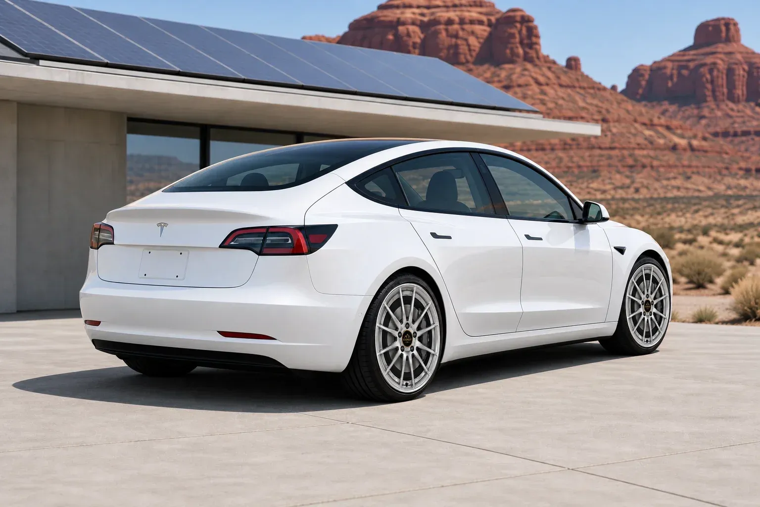 2023 Tesla Model 3 with EW-P-CS-001 wheel, rear right 45 view