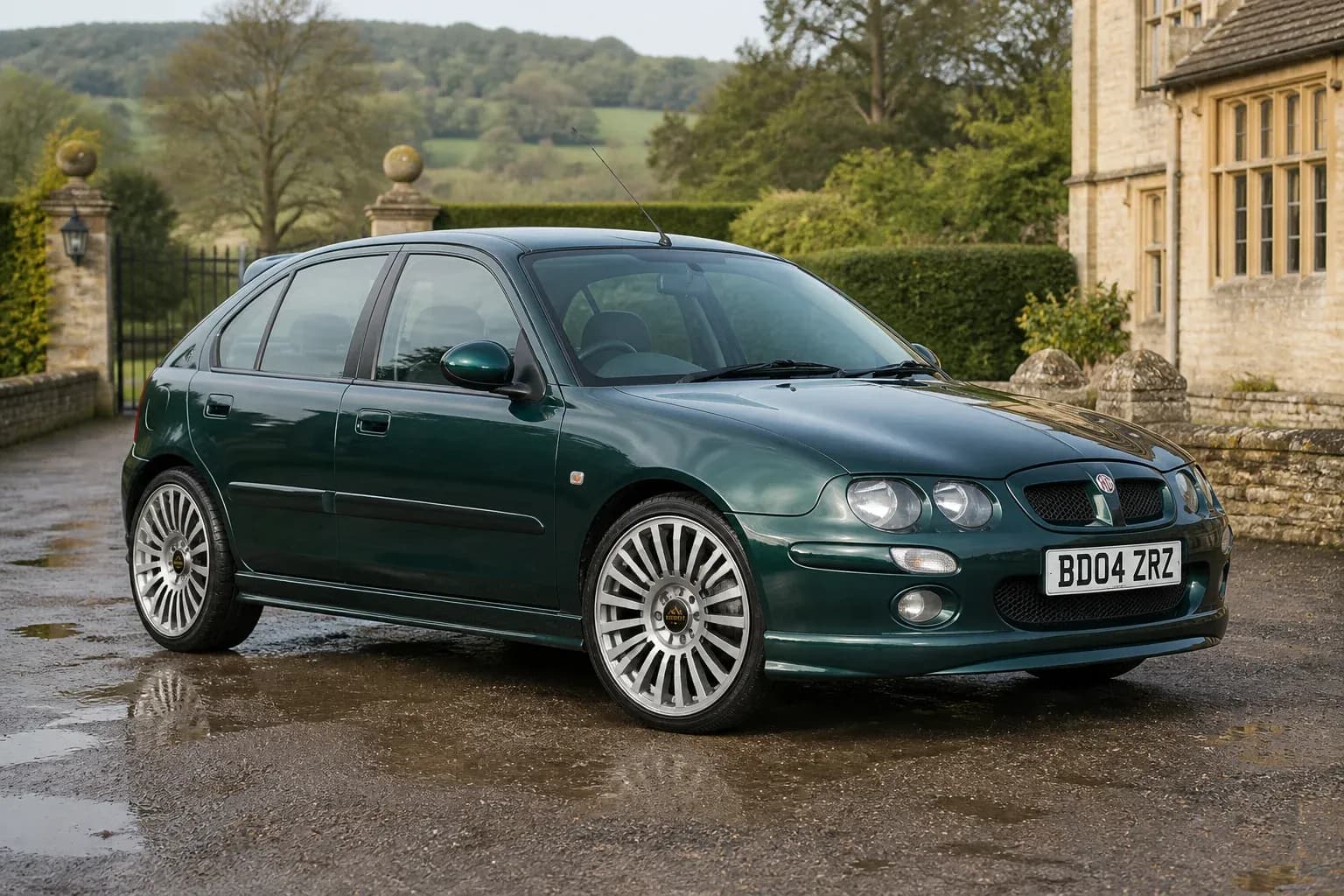2005 MG ZR with EW-P-CS-002 wheel, front right 45 view