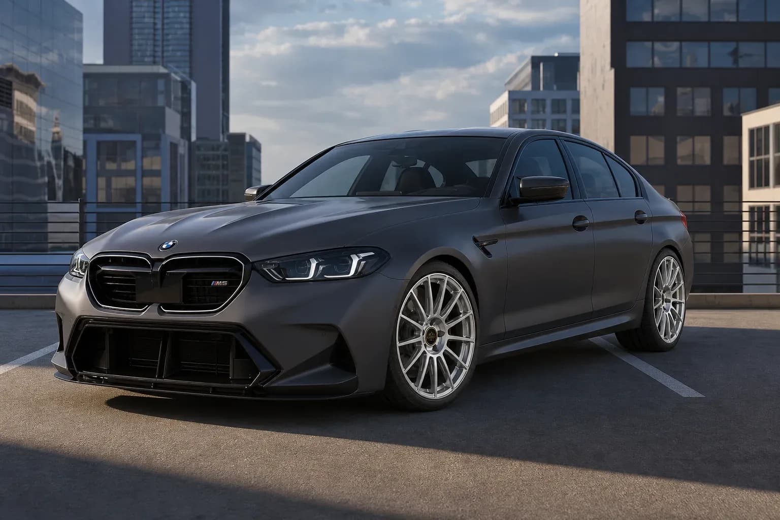 2025 BMW M5 with EW-P-CS-003 wheel, front right 45 view