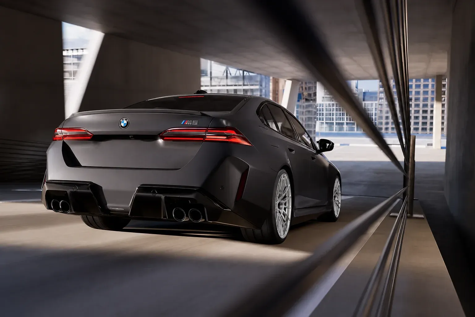 2025 BMW M5 with EW-P-CS-003 wheel, rear right 45 view