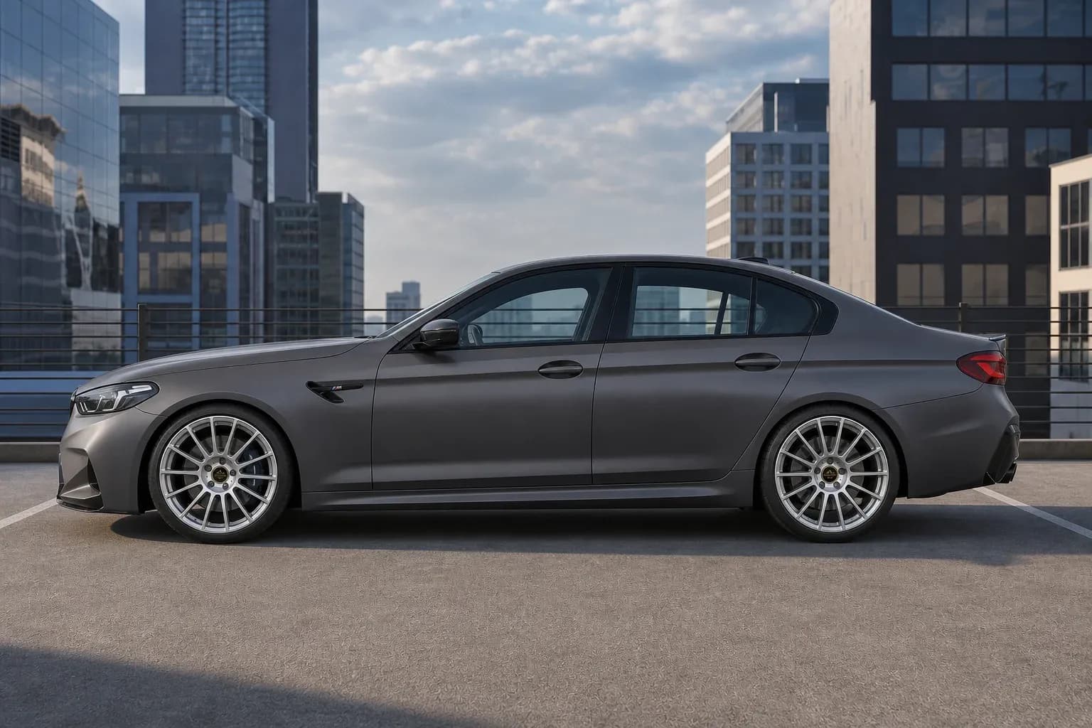 2025 BMW M5 with EW-P-CS-003 wheel, side profile view