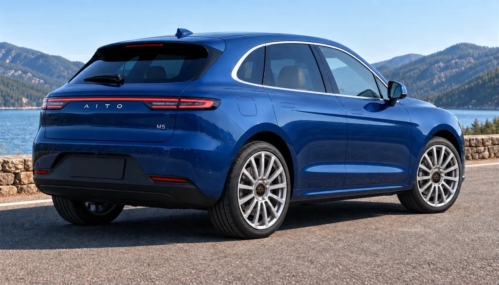 2022 Aito M5 with EW-P-CS-004 wheel, rear right 45 view