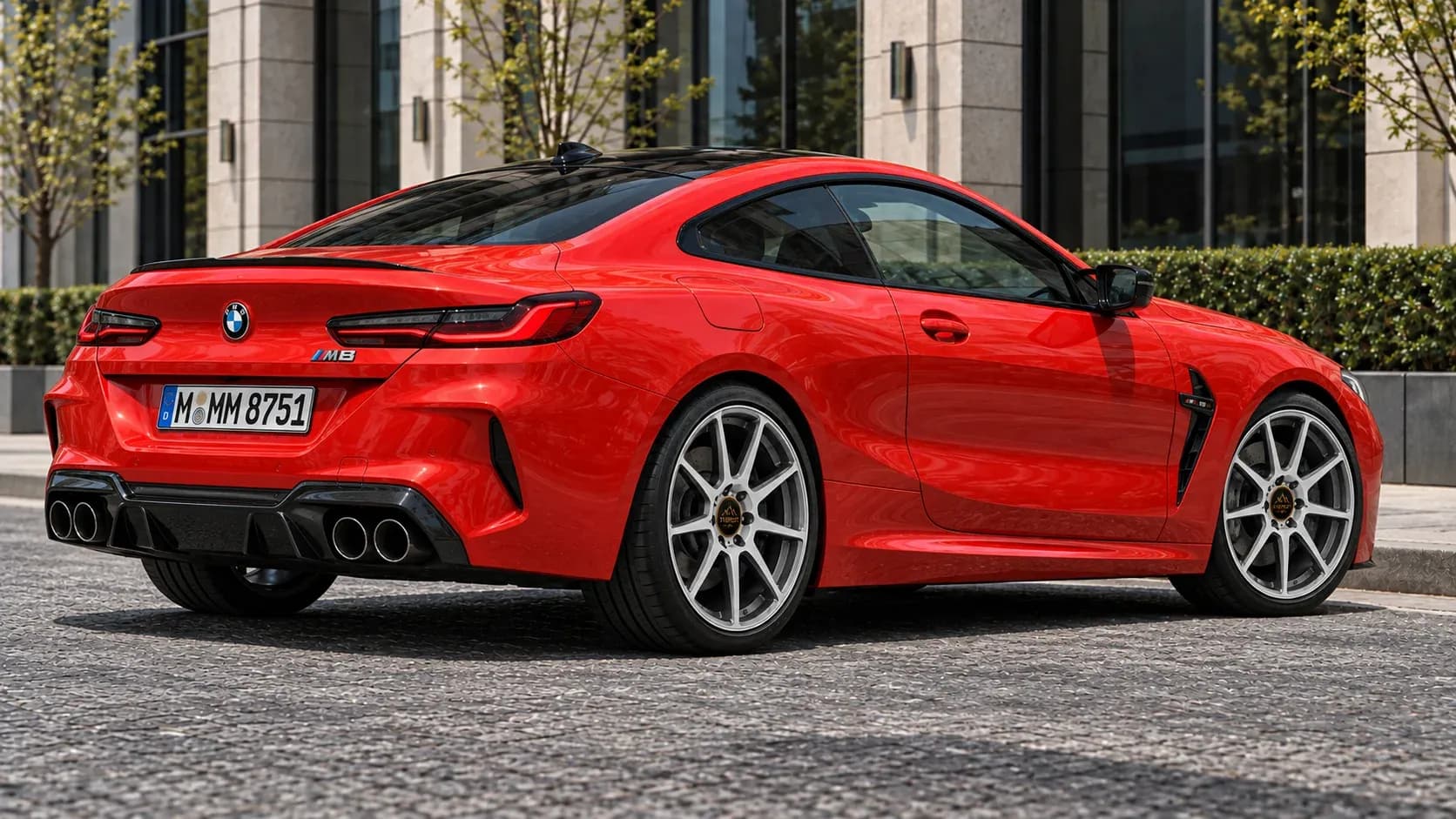 2020 BMW M8 with EW-P-FF-003 wheel, rear right 45 view