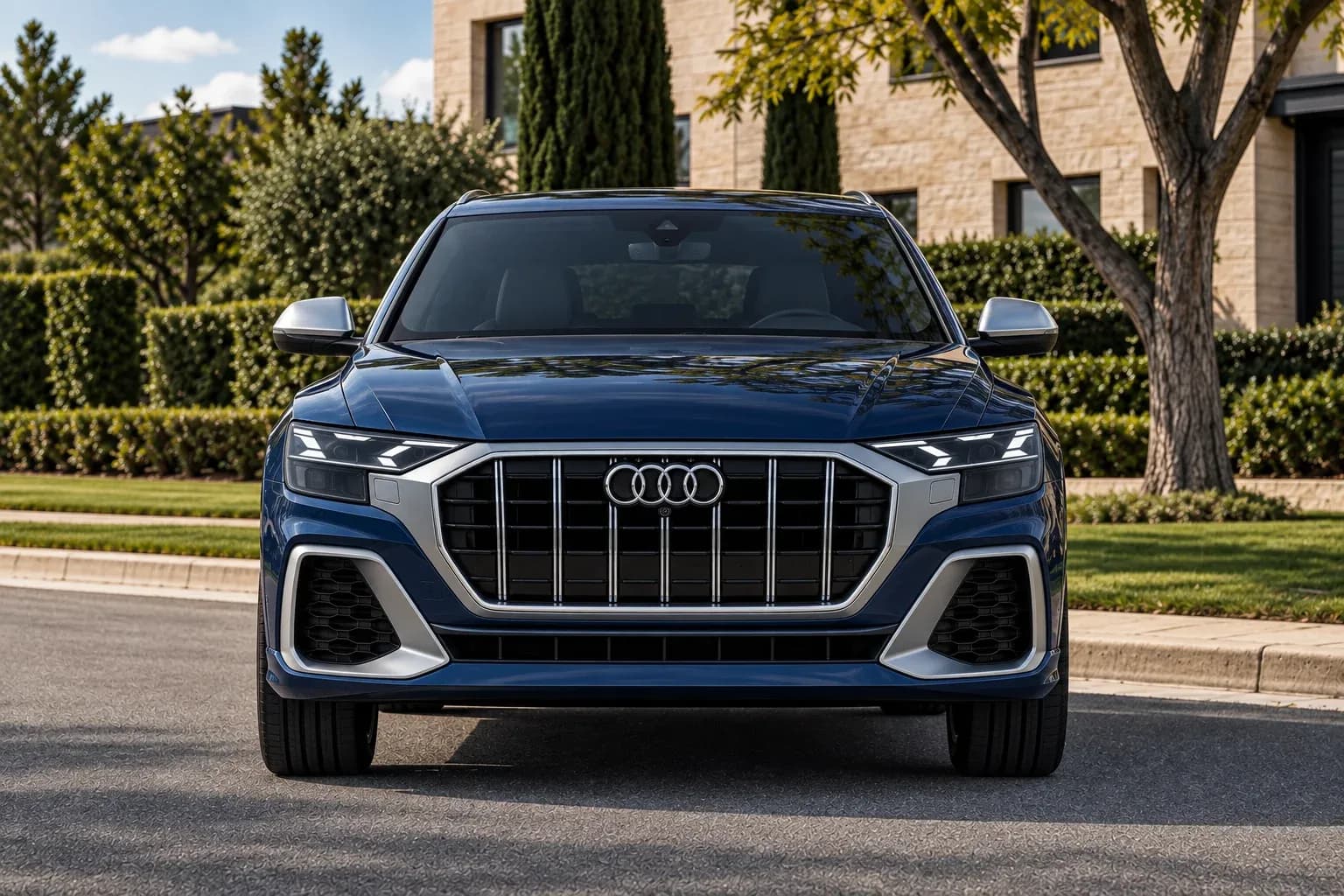 2019 Audi Q8 with EW-P-FF-004 wheel, front 0 view