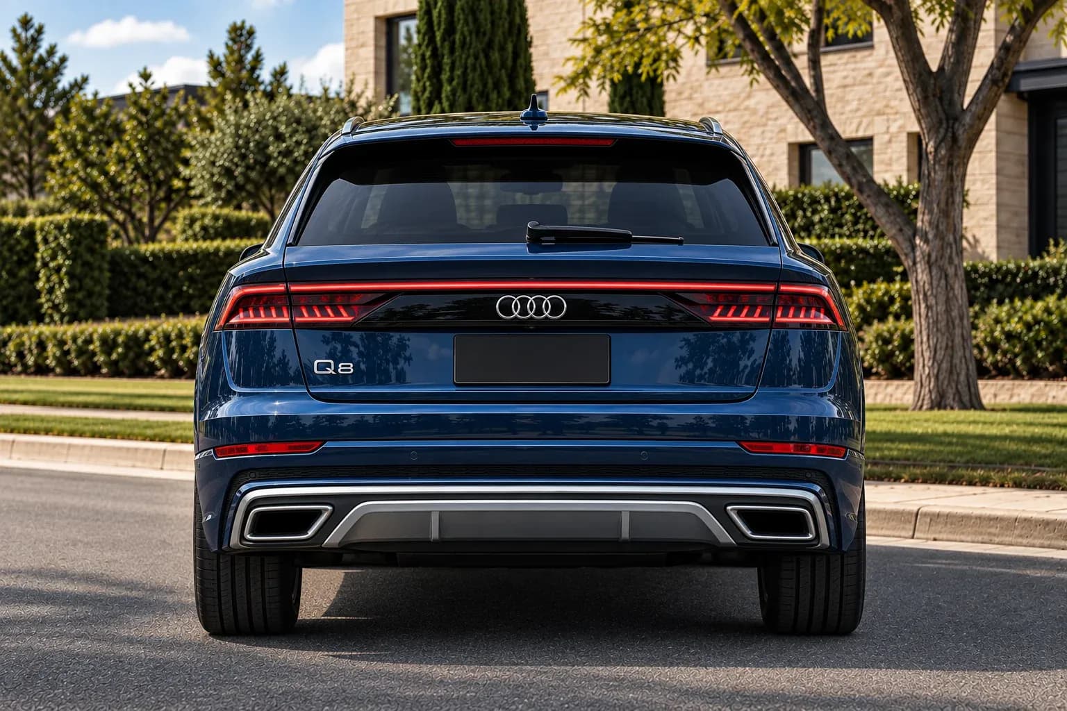 2019 Audi Q8 with EW-P-FF-004 wheel, rear 0 view