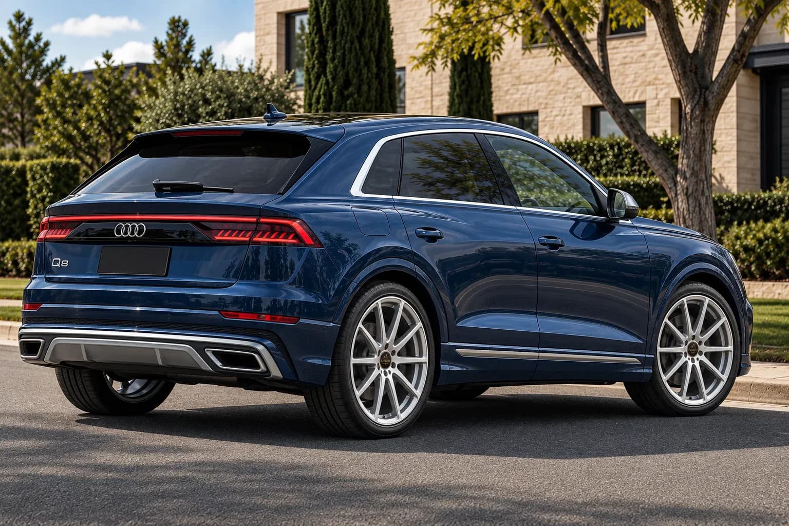 2019 Audi Q8 with EW-P-FF-004 wheel, rear right 45 view