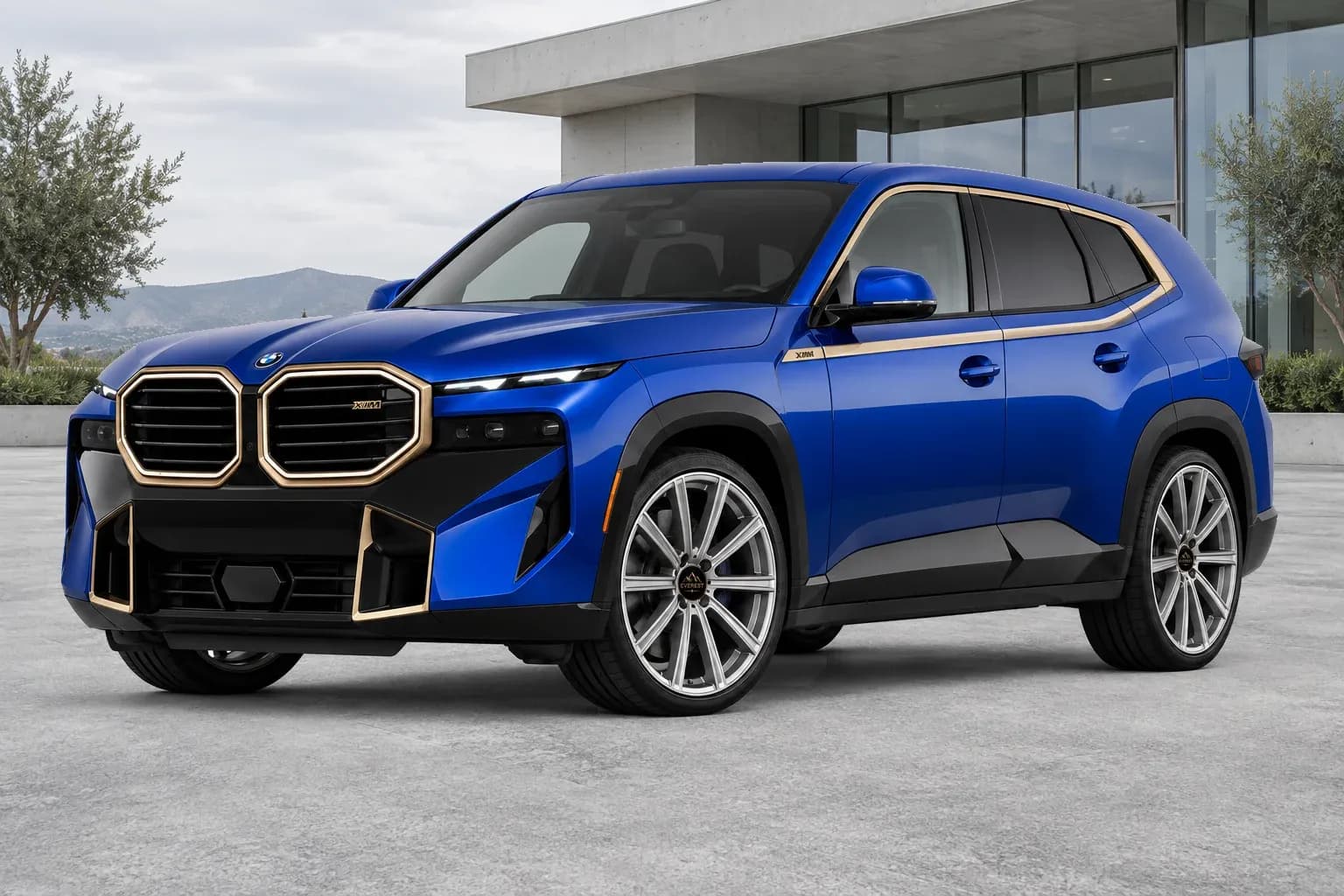 2023 BMW XM with EW-P-FF-006 wheel, front right 45 view