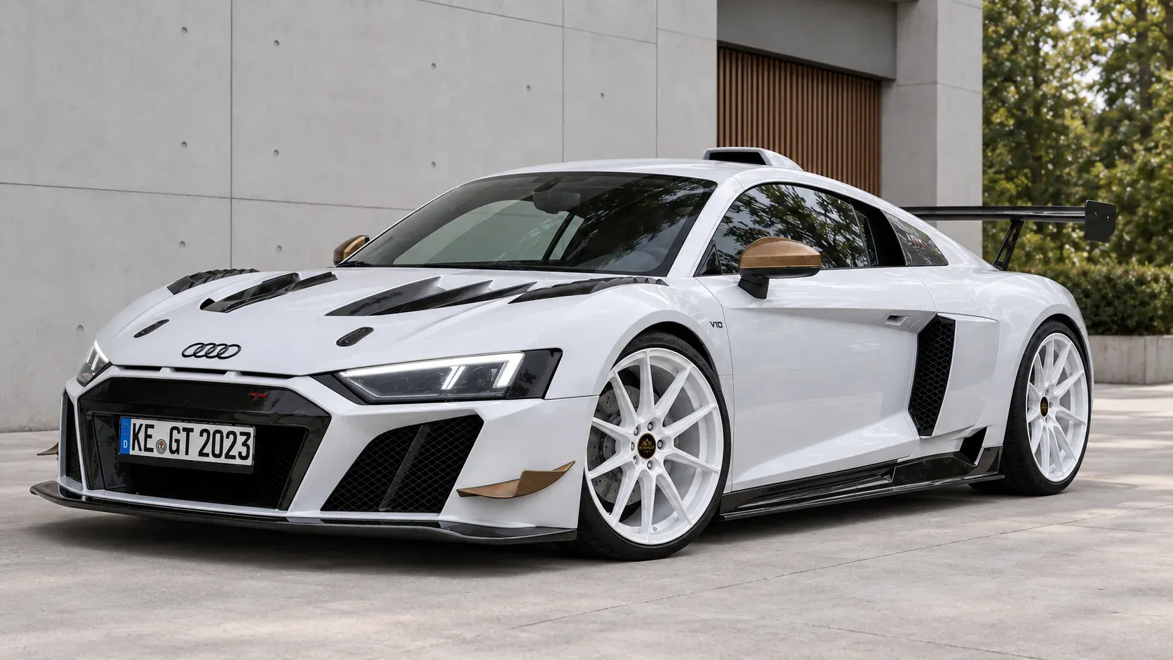 2024 Audi R8 with EW-P-FF-008 wheel, front right 45 view